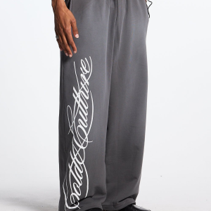 PANTALONES DEPORTIVOS SCRIPT GRIS ANTRACITA