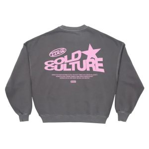 Sudadera Down to Luck de cuello redondo, color gris ahumado