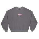 Sudadera Down to Luck de cuello redondo, color gris ahumado