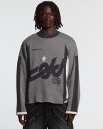 Jersey de punto WINNER gris, negro y blanco