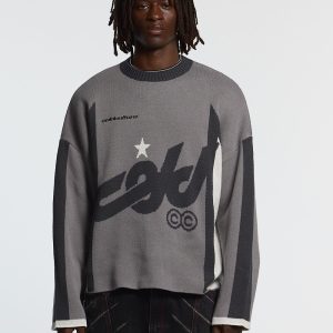 Jersey de punto WINNER gris, negro y blanco