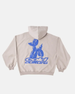 Sudadera con capucha para perro con estampado de globos, color marrón medio