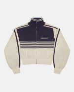 Jersey POWERLINE ZIP DE PUNTO BEIGE Y AZUL OSCURO