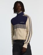 Jersey POWERLINE ZIP DE PUNTO BEIGE Y AZUL OSCURO