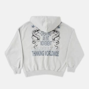 SUDADERA CON CAPUCHA COBRA GRIS PLATEADO