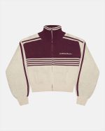 Jersey POWERLINE ZIP DE PUNTO BEIGE Y BURGUNDY