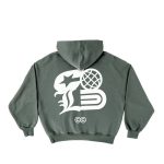 Sudadera con capucha Cold Logos color verde ceniza