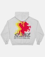 Sudadera con capucha estilo vaquero, color gris claro
