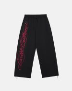 PANTALONES DEPORTIVOS NEGROS CON SCRIPT