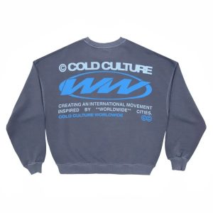 Sudadera de cuello redondo World Wide Circle azul oscuro