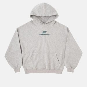 Sudadera con capucha curvada, gris ceniza
