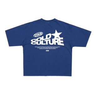CAMISETA "DOWN TO LUCK" AZUL BRILLANTE