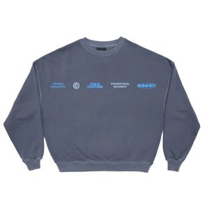 Sudadera de cuello redondo World Wide Circle azul oscuro