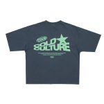 CAMISETA "DOWN TO LUCK" AZUL OSCURO