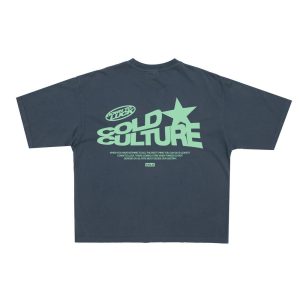 CAMISETA "DOWN TO LUCK" AZUL OSCURO