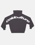 SUDADERA CON CAPUCHA CURVA GRIS GRUESO