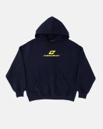 SUDADERA CON CAPUCHA CURVA GRIS GRUESO