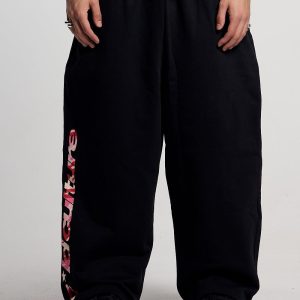 PANTALONES DEPORTIVOS DE CAMUFLAJE SALVAJE NEGROS