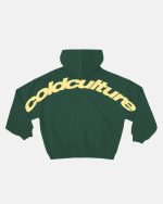 Sudadera con capucha curvada verde selva