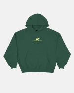 Sudadera con capucha curvada verde selva