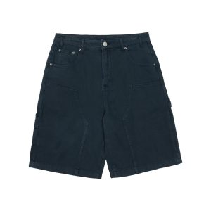 PANTALONES CORTOS DE DOBLE RODILLA DE DENIM AZUL OSCURO