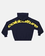 Sudadera con capucha curvada azul medianoche