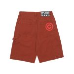 PANTALONES CORTOS DE DOBLE RODILLA DE DENIM COLOR COBRE LAVADO
