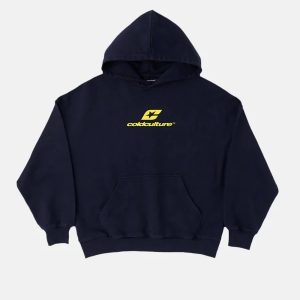 Sudadera con capucha curvada azul medianoche