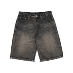 Pantalones cortos deshilachados V2 de mezclilla negra