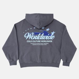 Sudadera con capucha Flame Stars gris oscuro
