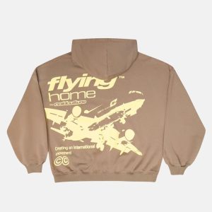 Sudadera con capucha Flying Home color marrón nogal