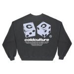 Sudadera negra de cuello redondo DICE