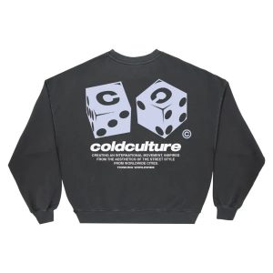 Sudadera negra de cuello redondo DICE