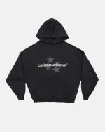 SUDADERA CON CAPUCHA ITALIC-STARS NEGRA