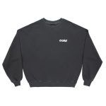 Sudadera negra de cuello redondo DICE