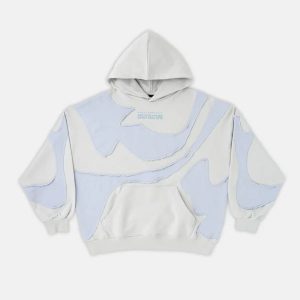 SUDADERA CON CAPUCHA DE CORTES ABSTRACTOS GRIS OSCURO GRIS OSCURO