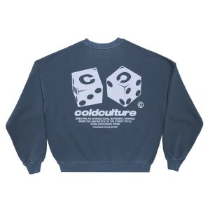 Sudadera de cuello redondo DICE azul pizarra
