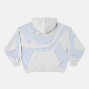 SUDADERA CON CAPUCHA DE CORTES ABSTRACTOS GRIS OSCURO GRIS OSCURO